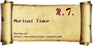 Murinai Timur névjegykártya